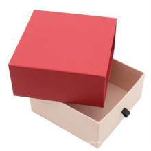 Metallic Effiects Rigid Cardboard Drawer Box with Ribbon for Perfume